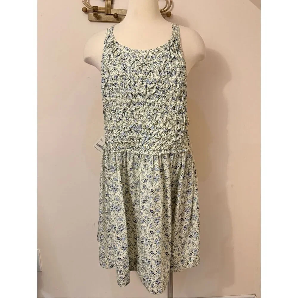 Free People Women's Petunia Cotton Short All Mini Dress Tea Combo L NEW